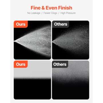 VEVOR 750W Stand Airless Paint Sprayer, 3000PSI High Efficiency Electric Airless Sprayer, Fine and Even Painting Effect, Handheld Paint Sprayers for Home Interior and Exterior Furniture and Fences