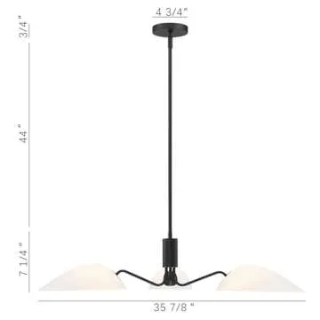 MEXO Modern Glass Chandeliers, Sputnik Chandelier Black Pendant Lighting Fixture Glass Shade Ceiling Light for Dining Room Kitchen Island