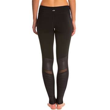 Alo Yoga womens Moto Leggings, Black/Black Glossy, Small US