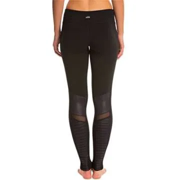 Alo Yoga womens Moto Leggings, Black/Black Glossy, Small US