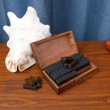 KMIKE Alphabet Stamps Set - 70pcs Vintage DIY Craft Kit