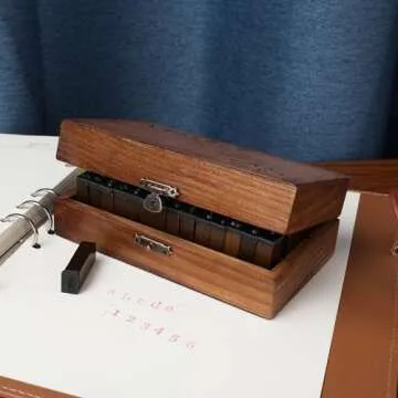 KMIKE Alphabet Stamps Set - 70pcs Vintage DIY Craft Kit