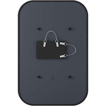 Umbra Hub Rectangular Wall Mirror with Rubber Frame, Modern Decor for Entryways, Washrooms, Living Rooms, Black