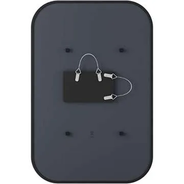 Umbra Hub Rectangular Wall Mirror with Rubber Frame, Modern Decor for Entryways, Washrooms, Living Rooms, Black