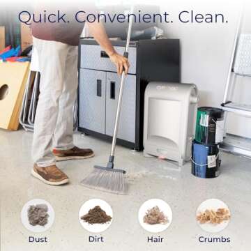 EyeVac Pro Touchless Vacuum Automatic Dustpan - Ultra Fast & Powerful - Great for Sweeping Salon Pet Hair Food Dirt Kitchen, Corded Canister Vacuum, Bagless, Automatic Sensors, 1400 Watt (Silver)