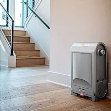 EyeVac Pro Touchless Vacuum Automatic Dustpan - Ultra Fast & Powerful - Great for Sweeping Salon Pet Hair Food Dirt Kitchen, Corded Canister Vacuum, Bagless, Automatic Sensors, 1400 Watt (Silver)