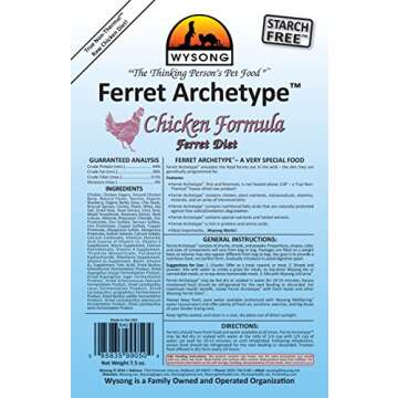 Wysong Ferret Archetype Chicken Formula - Raw Ferret Food - 7.5 Ounce Bag