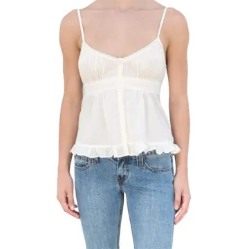 Trendy Women's Y2K Lace V Neck Camisole Crop Top