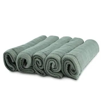 Natemia Muslin Baby Washcloths for Newborns - Ultra Soft 5 Piece Set