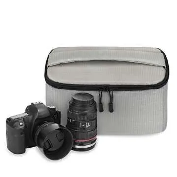 S-ZONE Padded Folding Camera Bag for DSLR SLR Camera TLR Sony Canon Nikon or Flash, Grey, Covers & Cases