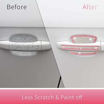 INSAUTO Bling Car Accessories, Rhinestone Handle Protector