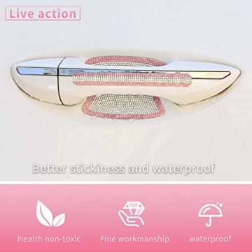 INSAUTO Bling Car Accessories, Rhinestone Handle Protector
