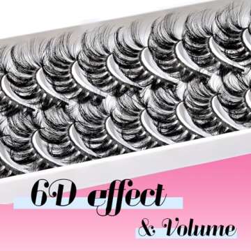 Veleasha Lashes Fluffy Wispy Faux Mink Eyelashes Criss-cross False Lashes 10 Pairs Pack Fake Eyelashes for Women (6D23)