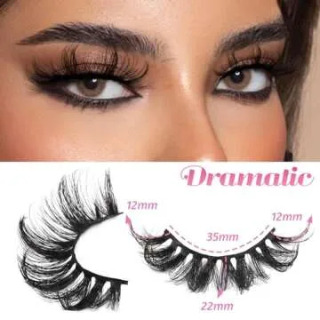 Veleasha Lashes Fluffy Wispy Faux Mink Eyelashes Criss-cross False Lashes 10 Pairs Pack Fake Eyelashes for Women (6D23)