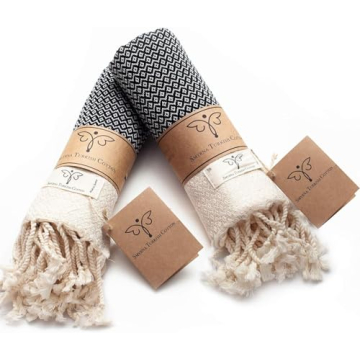 SMYRNA Turkish Cotton Hand Towels - Luxury, Absorbent & Quick-Drying Set of 2