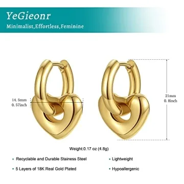 YeGieonr Gold Hoop Earrings - Versatile Huggie Jewelry