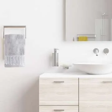 Rae Dunn Hand Towels, Embroidered Decorative Hand Towel for Kitchen and Bathroom, 100% Cotton, White- Blessed/Family, 16"x 28"