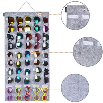 AROUY Sunglasses Organizer with 25 Felt Slots for Easy Storage