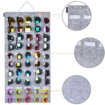 AROUY Sunglasses Organizer with 25 Felt Slots for Easy Storage