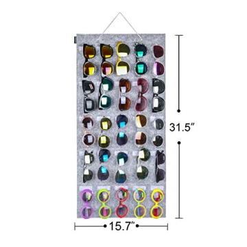 AROUY Sunglasses Organizer with 25 Felt Slots for Easy Storage