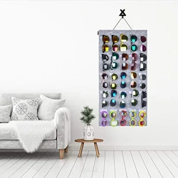 AROUY Sunglasses Organizer with 25 Felt Slots for Easy Storage