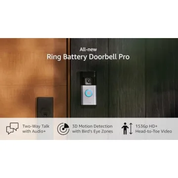 Ring Battery Doorbell Pro with 3D Motion Detection HD+ Video
