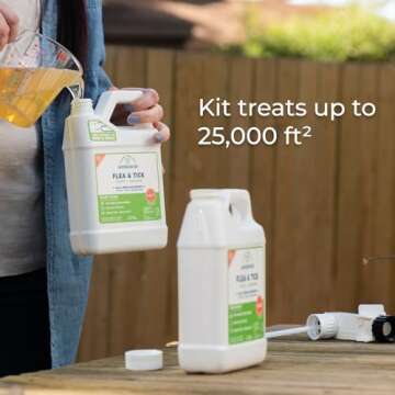 Wondercide - Flea, Tick, and Mosquito Yard Spray Refill Starter Kit - Powered by Natural Essential Oils – Insect Killer and Repellent - Lawn Treatment - 32 oz Ready to Use and 16 oz Concentrate