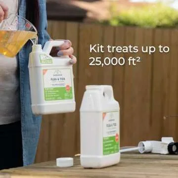 Wondercide - Flea, Tick, and Mosquito Yard Spray Refill Starter Kit - Powered by Natural Essential Oils – Insect Killer and Repellent - Lawn Treatment - 32 oz Ready to Use and 16 oz Concentrate