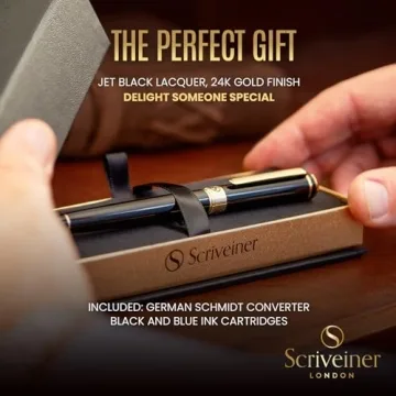 Scriveiner Luxury Fountain Pen with 24K Gold Finish