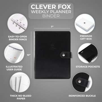 Clever Fox Weekly Planner Binder – Goal Setting Planner for Time Management & Weekly Tasks – Wor...
