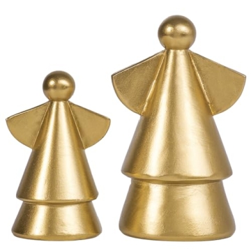 DN DECONATION 2PCS Small Gold Angel Figurine Set - Perfect for Home & Gifts