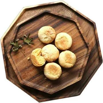 Acacia Wooden Serving Trays Set of 2 for Entertaining