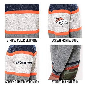 Ultra Game NFL Los Angeles Rams Mens Fleece Sweatshirt Long Sleeve Shirt Block Stripe, Team Color, Large