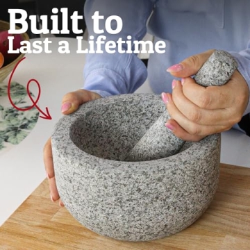 Heavy Duty Extra Large Mortar and Pestle Set for Fresh Flavors