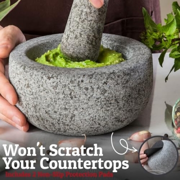 Heavy Duty Extra Large Mortar and Pestle Set for Fresh Flavors