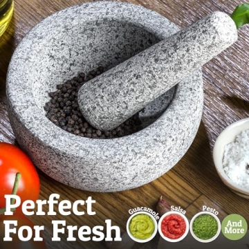 Heavy Duty Extra Large Mortar and Pestle Set for Fresh Flavors