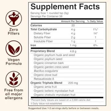 Buy Organic Psyllium Husk Powder with Probiotics - Vegan