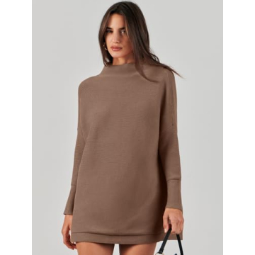 Shop ANRABESS Women Oversized Turtleneck Sweater