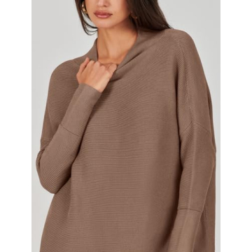 Shop ANRABESS Women Oversized Turtleneck Sweater