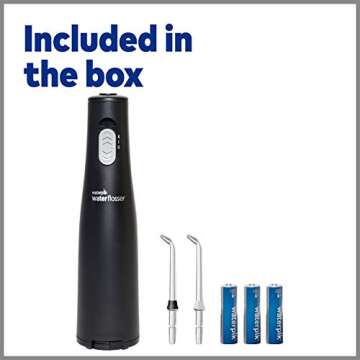 Waterpik Cordless Express Water Flosser, Battery Operated & Portable for Travel & Home, ADA Accepted, Waterproof for Shower Use, Black WF-02, Packaging May Vary