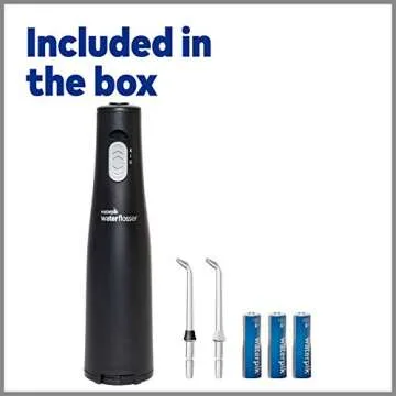 Waterpik Cordless Express Water Flosser, Battery Operated & Portable for Travel & Home, ADA Accepted, Waterproof for Shower Use, Black WF-02, Packaging May Vary