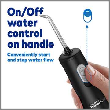 Waterpik Cordless Express Water Flosser, Battery Operated & Portable for Travel & Home, ADA Accepted, Waterproof for Shower Use, Black WF-02, Packaging May Vary