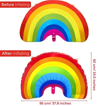 Gejoy 6 Pieces Rainbow Pride Foil Balloon Rainbow Foil LGBTQIA Balloons Party Decoration Large Size for Birthday Baby Shower Wedding