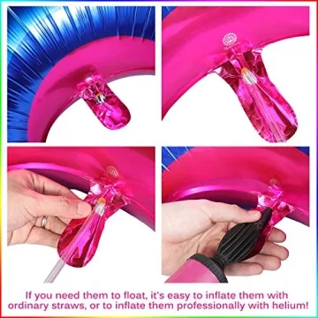 Gejoy 6 Pieces Rainbow Pride Foil Balloon Rainbow Foil LGBTQIA Balloons Party Decoration Large Size for Birthday Baby Shower Wedding