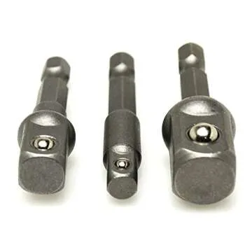 Socket Bit Hex Shank Adapter Drill Nut Driver Power Extension Bar 3pc Set 1/4" 3/8" 1/2" for Automotive,DYI and Home Repair Tool Kits by Bastex