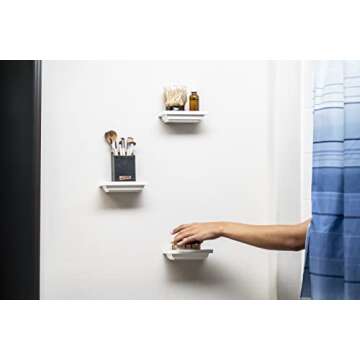 Ninefold Design ​​Small Shelves Set of 3 | 6 in x 4 in | Decorative Mini Shelves| Wall Mounted Shelves for Bathroom, Living Room, Kitchen, Bedroom, and Office