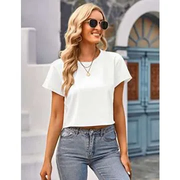 Stylish MEROKEETY Women's Summer Casual Crop Top