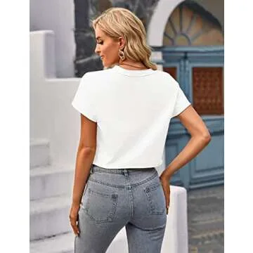 Stylish MEROKEETY Women's Summer Casual Crop Top