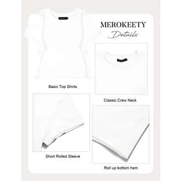 Stylish MEROKEETY Women's Summer Casual Crop Top