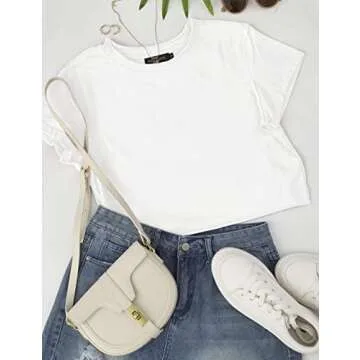 Stylish MEROKEETY Women's Summer Casual Crop Top